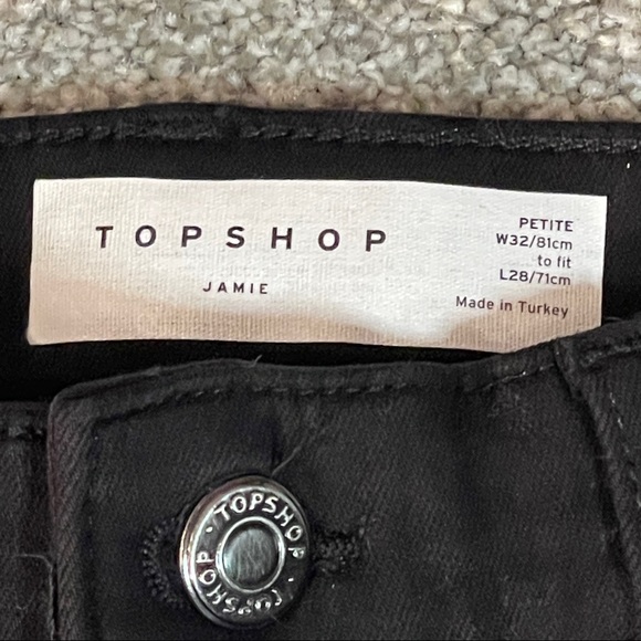 Topshop Jamie High Waisted Skinny Jeans Black Size 10 Petite 32x28 - Picture 6 of 11